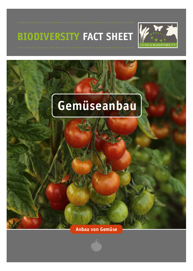 Biodiversity Fact Sheet Gemüseanbau - Anbau von Gemüse
