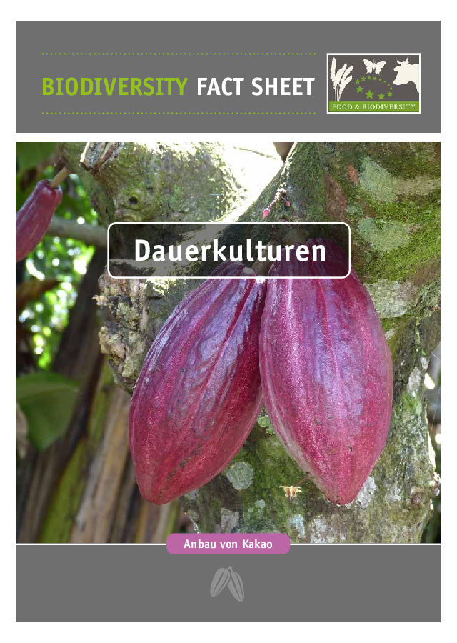 Biodiversity Fact Sheet Dauerkulturen - Anbau von Kakao