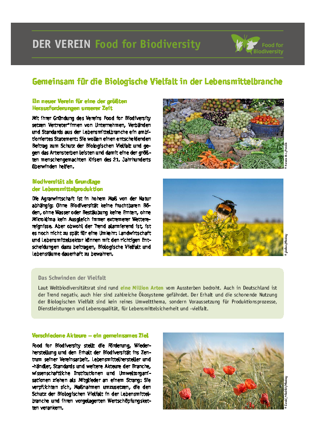 Der Verein FfB: Gemeinsam für mehr Biologische Vielfalt in der Lebensmittelbranche