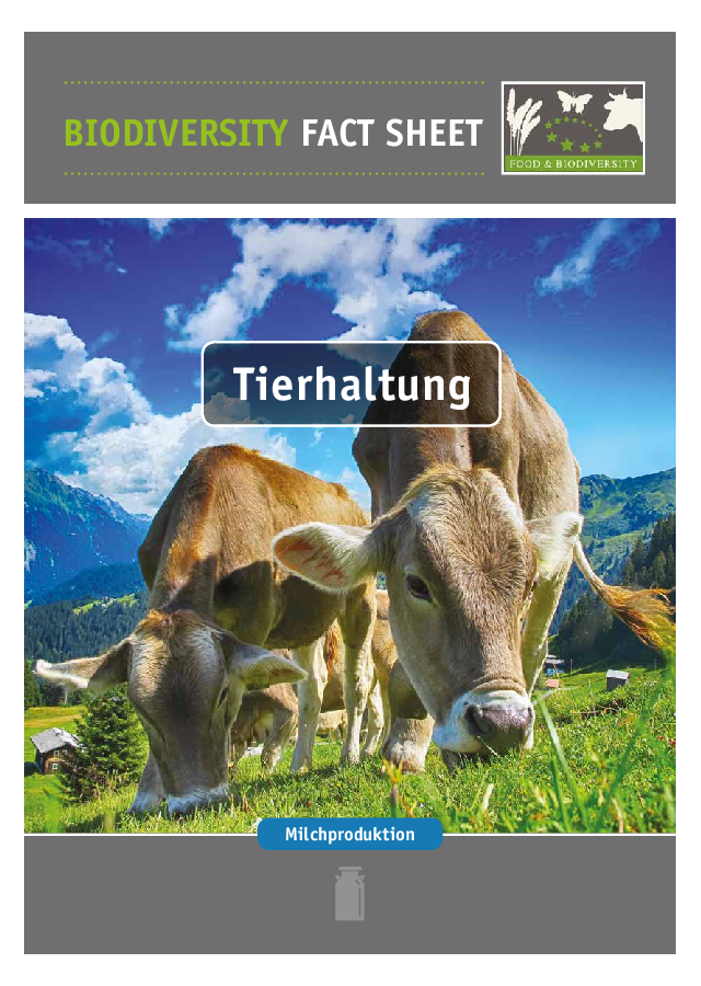Biodiversity Fact Sheet Tierhaltung - Milchproduktion