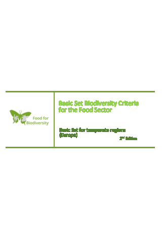 Basic Set Biodiversity Criteria for the Food Sector (2nd Edition)