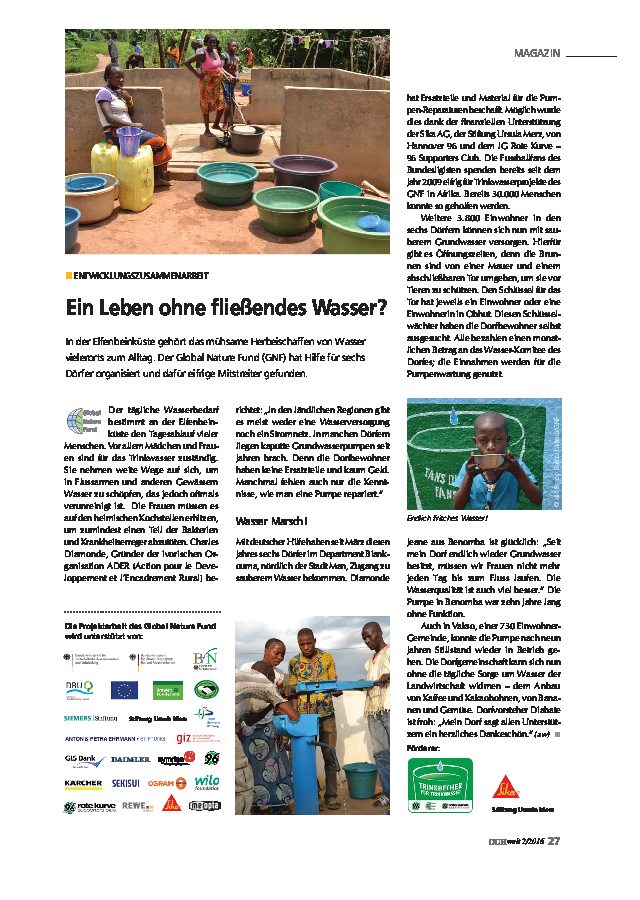 DUHwelt 2016 – Ein Leben ohne fliessendes Wasser