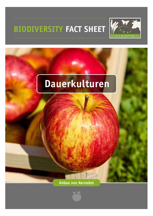 Biodiversity Fact Sheet Dauerkulturen - Anbau von Kernobst